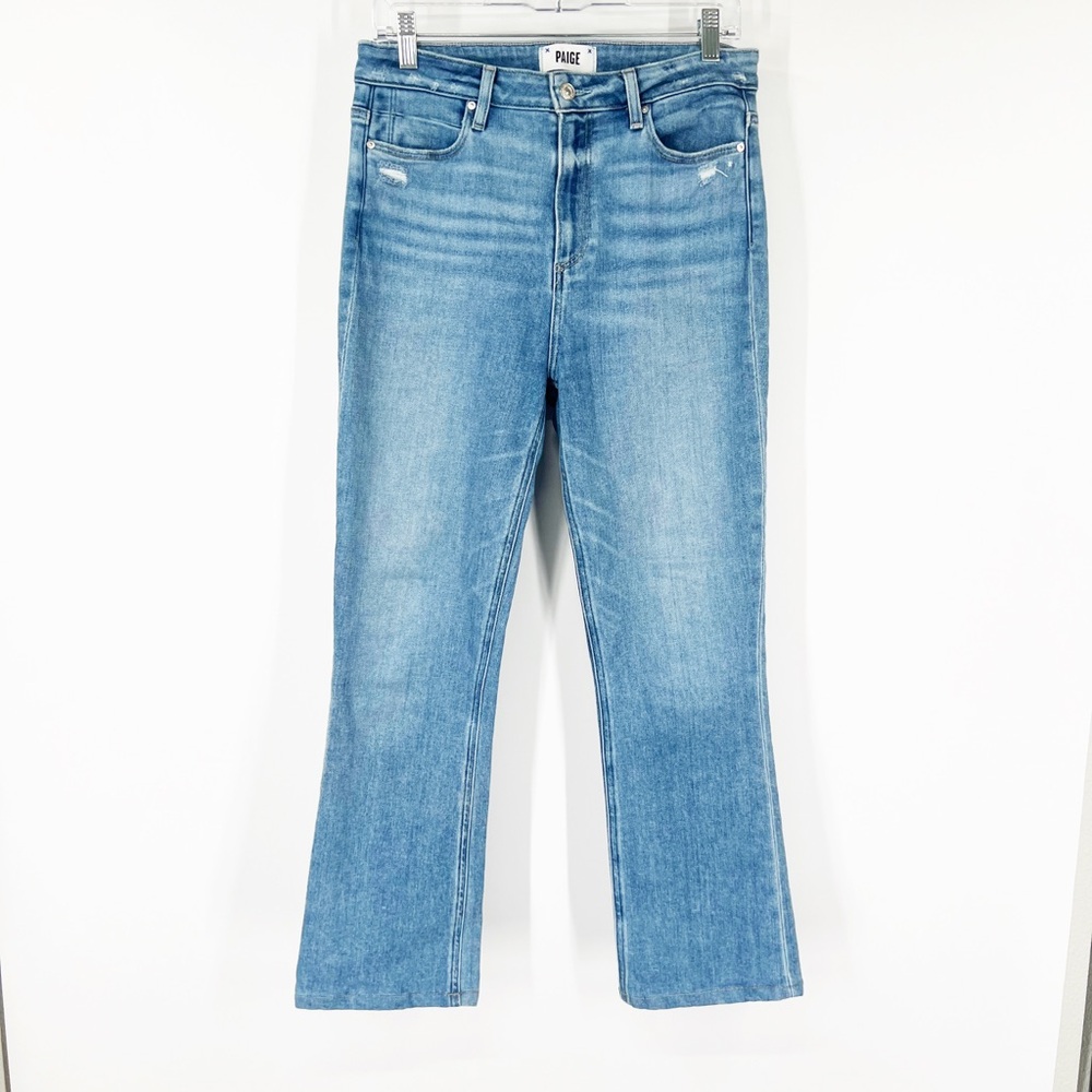 PAIGE Claudine High Rise Ankle Flare Jeans in Retrospect Distressed